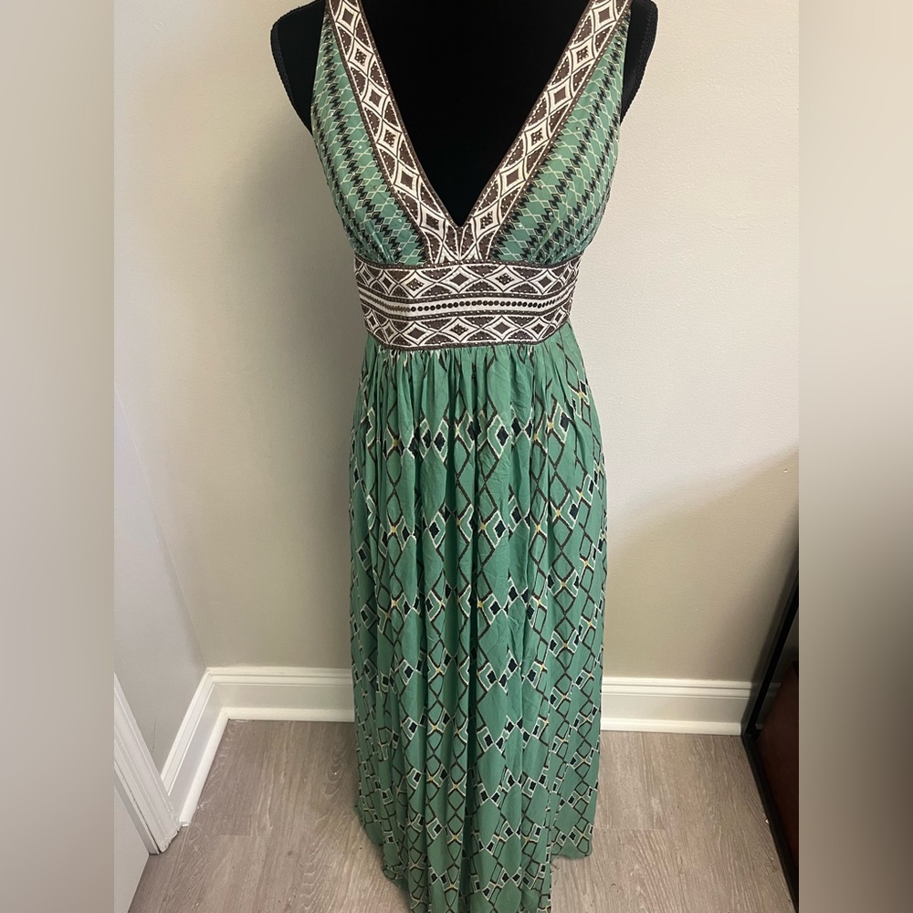 BCBG Long Green Dress - 6